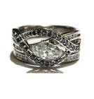 GIA certified 14k white gold 2.05ct marquise diamond engagement wedding ring 13g — photo 1