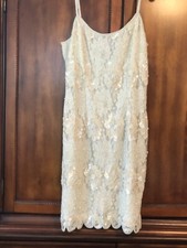 Women Badge Sequin ivory dress size 13