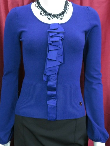 Karen Millen Purple Silk frilly Jumper 