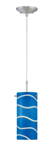 Lite Source LS-19991 Pacifica 1 Light Pendant - Blue - Picture 1 of 2