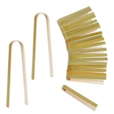 20 Pcs Mini Wooden Tongs Disposable Cooking Utensils Bamboo Tongs Disposable ...