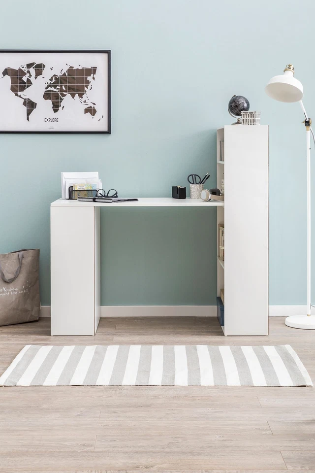 FineBuy Schreibtisch mit Regal 120x120x53 cm Holz Modern Bürotisch PC Tisch - Bild 4 von 4