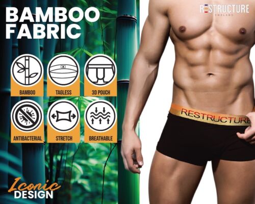 boxer shorts trunks underwear 3Pack antibacterial Organic Bamboo Classic Design - Picture 10 of 24