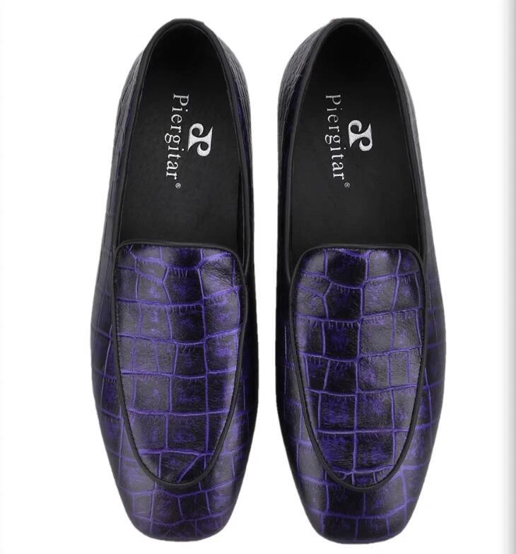 Zapatos de vestir de cuero mocasines sin cordones texturizados puntera cuadrada británica de moda para hombre  Foto 3 de 4