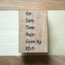 Stampabilities Invitation Info Wood Block Stamp Party Invite Stamp 386326-GR