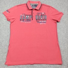Camp David Mens Polo Shirt Size M Red Cotton Pique South France Waverider