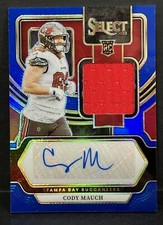 2023 Panini Select Football RC Cody Mauch RPA Patch Auto Blue Prizm /75