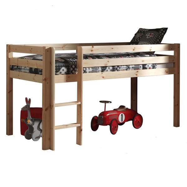 Hochbett 90X200Cm Kiefer Massiv Kinderbett Lattenrost Kinderzimmer Jugendbett-image
