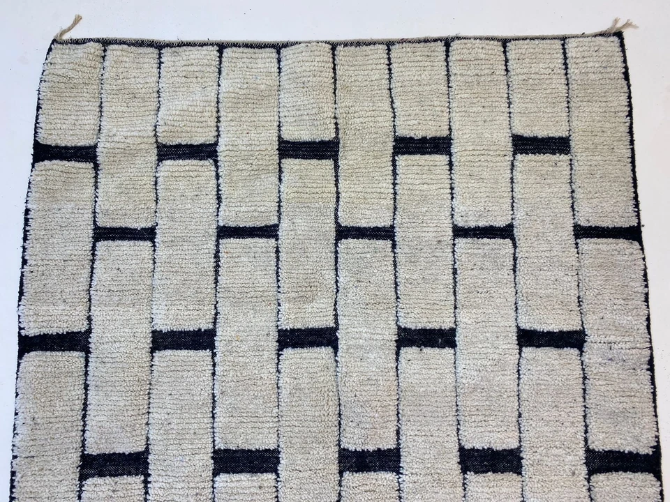 Custom Checkered Runner Rug,Moroccan Berber Hallway Soft Wool Area Stair Runner - Image 4 of 4