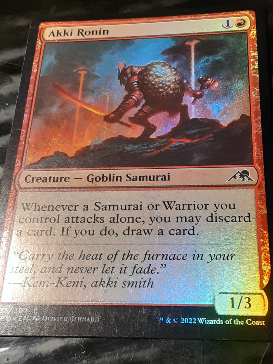Akki Ronin FOIL , Kamigawa Neon Dynasty , Near Mint , MTG , FREE