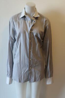MENS ETRO BLACK WHITE STRIPED BUTTON DRESS SHIRT 41 US/L *