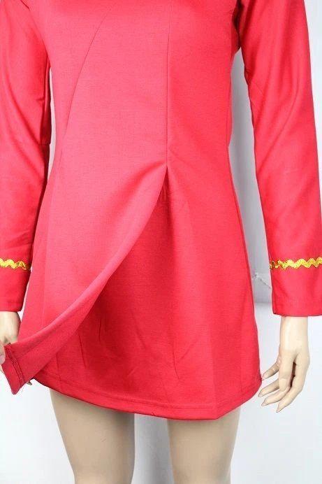 Star Trek Mujer CLÁSICO Dorado Azul Rojo Adulto Disfraz Uniforme TOS Foto 3 de 3