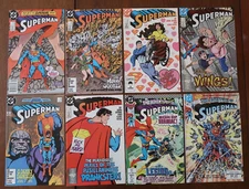 LOT OF 8 SUPERMAN COMIC BOOKS VARIOUS TITLES DC COPPER AGE  NICE GROUP Z2664