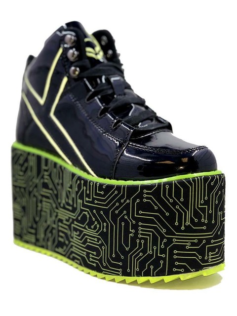 green platform sneakers