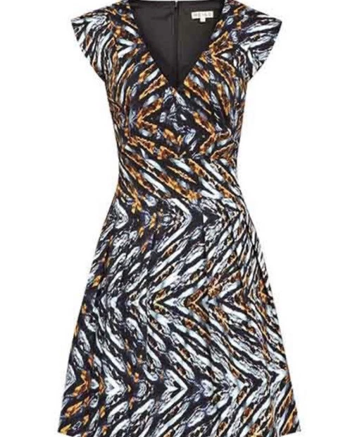 REISS Pleated Bell Skirt Amyline Dress - Sz 8 - Flawless - $320 - Image 4 of 4