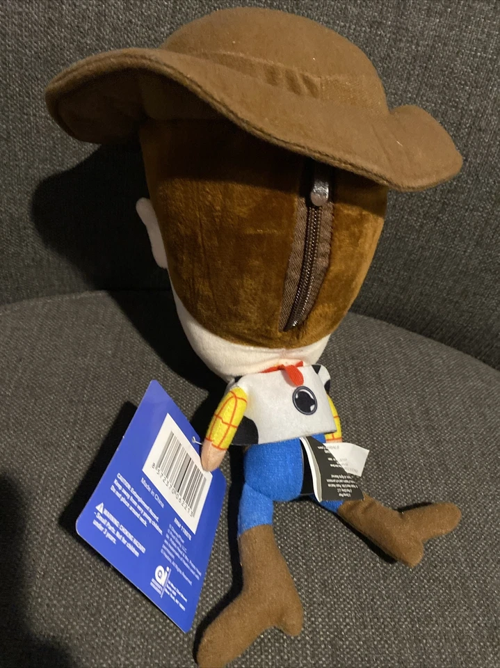 "Muñeco de peluche Disney Pixar Toy Story 4 Woody 8"" nuevo con etiqueta cremallera en la parte posterior" Foto 3 de 3