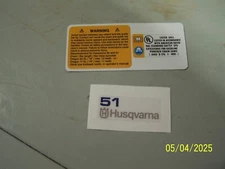 Husqvarna Chainsaw Model 51 Engine 3 Piece Top Cover Decal Set