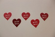 20 Martha Stewart die cut punches With Love heart mixed red