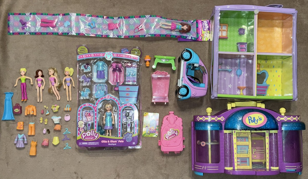 Toys Og Polly Pocket Polly Pocket Sleepover Puppy Compact Travel