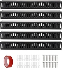 Wire Duct Kit,Cable Raceway Kit,Open Slot Cable Management black 