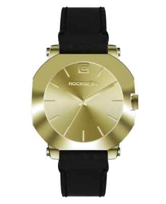 Neu Im Karton Rockwell APEX GOLD / SCHWARZ LEDER Armbanduhr LIMITIERTE AUFLAGE