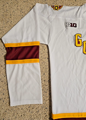 Cool Mens XXXL Minnesota Golden Gophers B1G 100 Years White Sewn Hockey Jersey - Picture 2 of 14