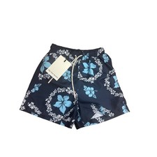 The New Society Boys Floral Swim Trunks Shorts Navy Blue Size 4Y NWT