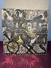 Affascinante pannello Siciliano di riggiole ( PIASTRELLE ) Caltagirone  maiolica