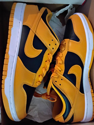Nike Dunk Low Men's Low Top Lace-Up Colorblock Sneaker Yellow Black White