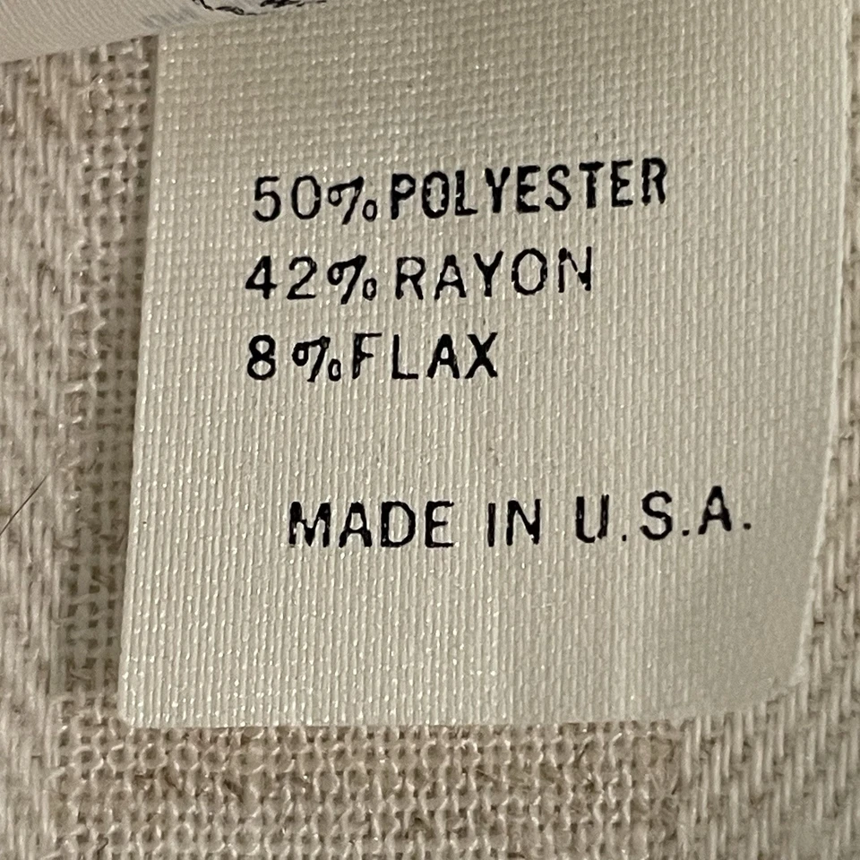 Blusa De Colección Leslie Fay Petite Beige Mezcla Lino Abotonada Manga Abullonada Hecha en EE. UU. 14P Foto 4 de 4