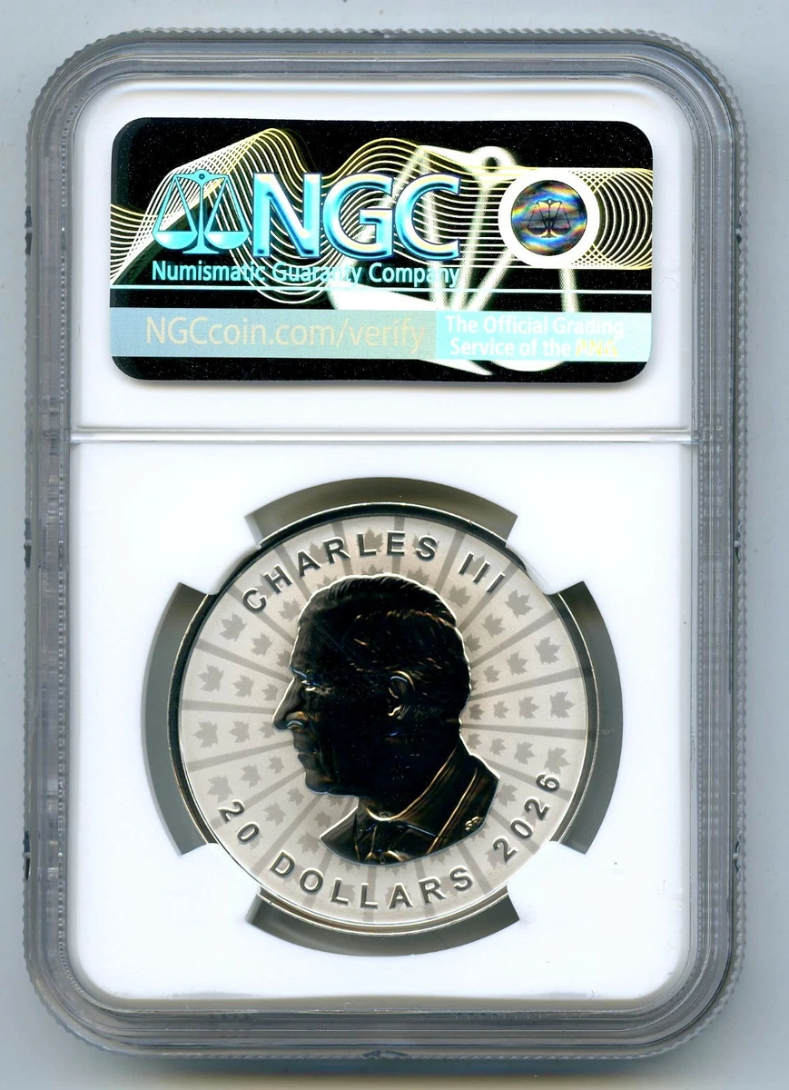 2026 $20 CANADA SILVER REV PROOF MAPLE LEAF UHR VIVID NGC PF70 FIRST RELEASES