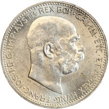 1 Couronne François Joseph Ier Tête Nue - Autriche Argent