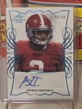 Patrick Surtain RC AUTO 2021 Leaf Trinity ROOKIE AUTOGRAPH 50/50 Card Alabama 