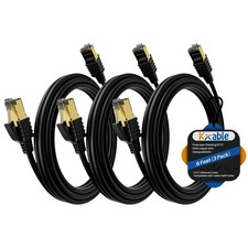 3 PCS Cat 7 Ethernet Cable 6 FT High Speed CAT7 RJ45 LAN SFTP 10Gbps 600Mhz