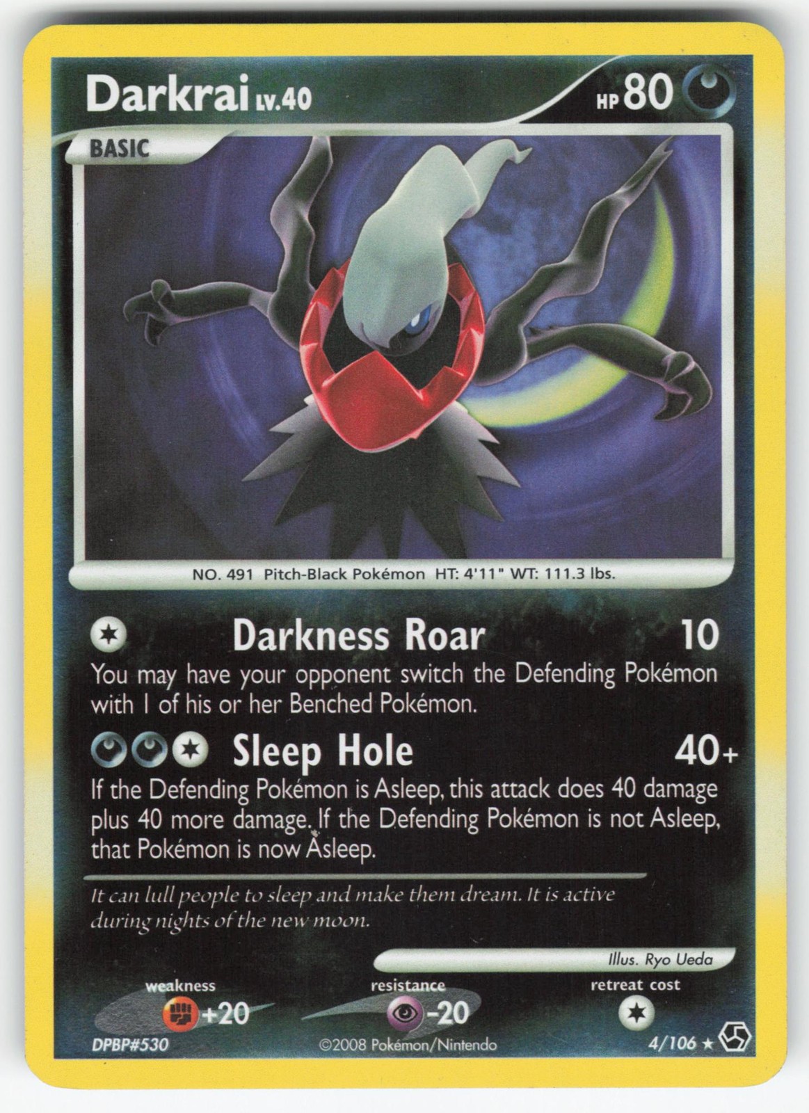 LP   Darkrai   4/106   Great Encounters   Reverse Holo   Pokemon