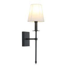 PERMO Single Classic Rustic Wall Sconce Lighting Fixture with Flared Black