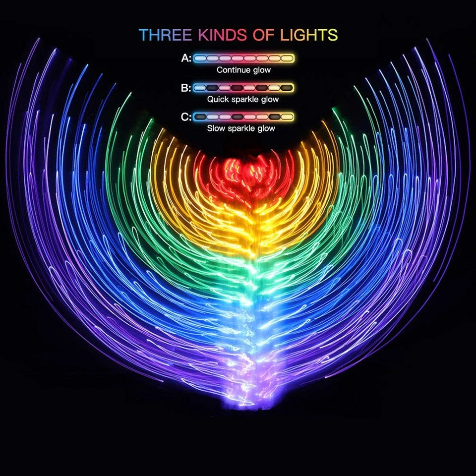 Ilumina alas de hadas LED parpadeantes alas de danza del vientre alas de mariposa brillantes con... Foto 2 de 4