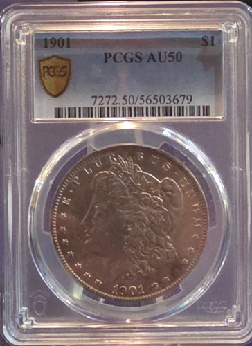 1901 P Morgan Silver Dollar - PCGS AU 50 Tough date/Mintmark - Problem Free