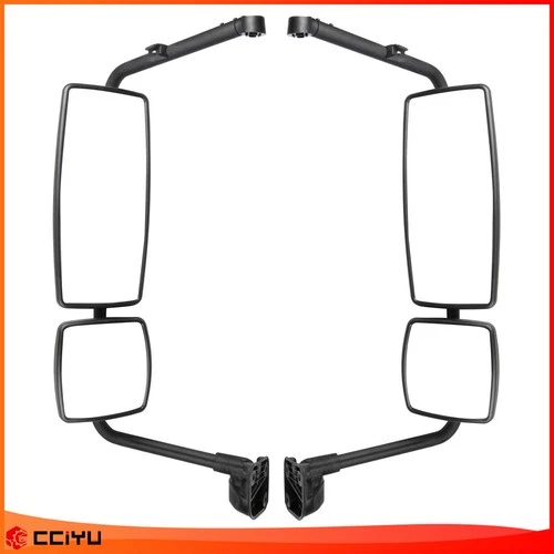 For 2002-18 International Durastar 4300 Mirrors Complete Pair Left+Right Black