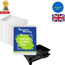 Professional 9-Inch Paint Tray with Deep Pockets & Quick-Change Liners - 12-Pack