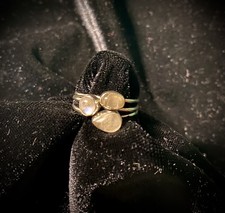 Moonstone Silver Rings Stackable Set Of 3 Size 7 Oval Circle Teardrop