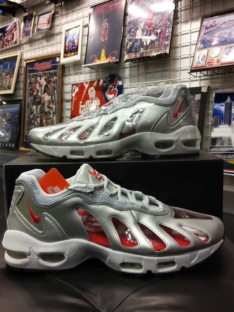 Size 12 - Nike Supreme x Air Max 96 Metallic Silver | eBay