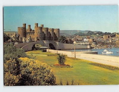 Postcard A view of the castle Conway Wales