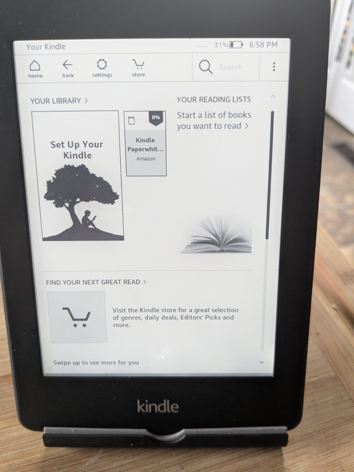 Amazon Kindle Paperwhite 6th Gen 2GB Wi-Fi E-Reader Tablet DP75SDI Grade C #309. Available Now for $33.99