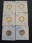 6 Beautiful Uncirculated 1946 Roosevelt Silver Dimes.