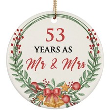 53 Years As Mr And Mrs 53th Weeding Anniversary Ornament Christmas Gifts Decor