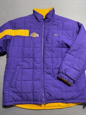 Vintage Nike NBA Los Angeles Lakers Reversible Parka Jacket Size Large