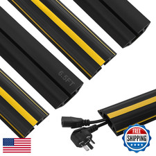 Floor Cord Cover 6.5Ft 2-Pack Heavy Duty PVC Floor Cable Protector for Wires  C