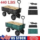 440 lbs Heavy Duty Steel Garden Cart Folding Utility Wagon with Removable Sides