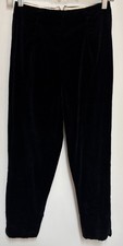 Women  s Vintage Black Velvet High Waist Pedal Pusher Pants Size 11/12 waist 25  